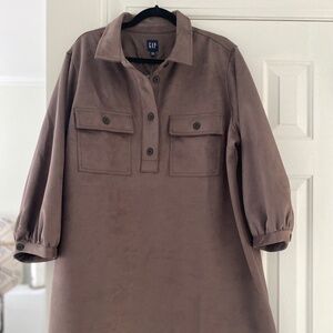 Vegan Suede Shift Mini Dress